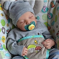 Bébé poupée reborn de 17, 5 poucesamp; jouet pour tout-petit bébé garçon reborn bébé poupée saskia nouveau-né réaliste fait à la main simulation tête de disquette tissu silicone vinyle avec vêtements miniinthebox