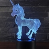 Belle licorne cadeau romantique 3D Ampoules LED lampe de table 7 changement de couleur veilleuses nuit lumière chambre décor lustre vacances petite amie enfants jouets miniinthebox