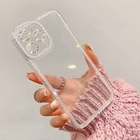 Bling paillettes clair diamant motif coque de téléphone pour iphone 13 12 11 pro max xr xs max et protecteur d