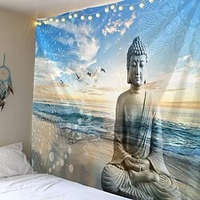 Bouddha statue tapisserie twin hippie Tenture murale couvre-lit jet housse bohème tapis de plage nappes maison art décor couverture miniinthebox