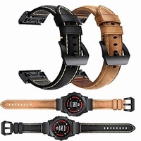 Bracelet de montre connectée pour Garmin Fenix 7 Sapphire Solar / 6 Pro / 5 Plus Forerunner 935 945 Approach S60 S62 MARQ Series Descent G1 Vrai Cuir Montre intelligente Sangle Quick Fit Ajustement miniinthebox