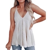 Camisole Femme Décontractée du"idien Thème Bohémien Plein Sans Manches Dos Nu Col en V Décontractée Blanche Noir Gris Hauts Ample S miniinthebox