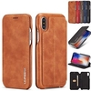 cas de téléphone pour apple étui complet en cuir flip iphone se 3 iphone 13 12 pro max 11 se 2020 x xr xs max 8 7 plus titulaire de la carte avec support flip couleur unie dur en cuir véritable miniinthebox