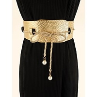 Ceinture Femme PU Doré Ceinture large Mariage Soirée Extérieur Couleur monochrome / Printemps / Eté / Automne / L
