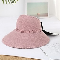 Chapeau de Paille Chapeau de soleil Plein Air"idien du"idien Chapeau Femme Couleur unie Couleur monochrome Beige Noir Portable Protection Solaire Confort miniinthebox