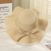 Chapeau de Paille Chapeau de soleil Plein Air"idien du"idien Chapeau Femme Noeud Ruban nœud papillon Beige Blanc Portable Protection Solaire Confort miniinthebox