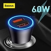 chargeur de voiture baseus 60w charge rapide double port usb chargeur de téléphone chargeur de fente pour allume-cigare miniinthebox