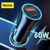 chargeur de voiture baseus 60w charge rapide usb type c pd chargeur de téléphone de voiture rapide miniinthebox