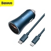 chargeur de voiture baseus pd 20w usbtype-c chargeur usb rapide avec câble de données 1m pour ip 5a miniinthebox