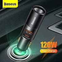 chargeur de voiture usb baseus 120w 4.0 3.0 pd charge rapide chargeur allume-cigare de voiture miniinthebox