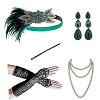 Charleston Rétro Vintage 1920s Gatsby le magnifique Bandeau Garçonne Femme Plume Costume Vintage Cosplay Festival miniinthebox