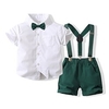 Chemise Short Ensemble de Vêtements Garçon Bébé 2 Pièces Manches Courtes Blanche Couleur unie Coton Doux 1-4 ans miniinthebox