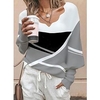 Chemise Chemisier Femme Bloc de couleur Imprimer manche longue Casual basique Col V Normal Standard S miniinthebox