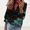 Chemise Chemisier Femme Noir Blanche Jaune Floral A Volants Imprimer manche longue Casual Vacances basique Col V Normal Standard Fleur Manches Bouffantes S miniinthebox