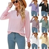 Chemise Chemisier Femme Noir Blanche Jaune Plein Découpé manche longue Casual du"idien basique Col V Normal Standard S miniinthebox