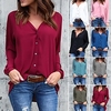Chemise Chemisier Femme Noir Blanche Rose Claire Plein Bouton manche longue Casual du"idien basique Col V Normal Standard S miniinthebox