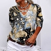 Chemise Chemisier Femme Noir Jaune Bleu Graphic Imprimer manche longue Casual Vacances basique Col V Normal Standard S miniinthebox