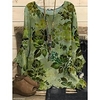 Chemise Chemisier Femme Rouge Bleu Vert Graphic Floral Imprimer manche longue Casual basique Col Rond Normal Standard Fleur S miniinthebox