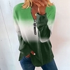 Chemise Chemisier Femme Vert Claire Rouge bleu marine Dégradé de Couleur Quarter Zip Imprimer manche longue Casual basique Col V Normal Standard S miniinthebox