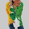 Chemise Chemisier Femme Vert herbe Blanche Jaune Feuille Quarter Zip Imprimer manche longue Casual Vacances basique Col V Normal Standard Fleur S miniinthebox