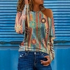 Chemise Chemisier Femme Vert herbe Noir Blanche Floral Découpé Imprimer manche longue Casual Vacances basique Col Rond Normal Standard Fleur S miniinthebox