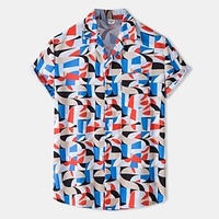 Chemise Homme 3D effet Imprimés Photos Normal Col Classique 1 pc Imprimer Manches Courtes Décontractée du"idien Sortie Standard Polyester Décontractée Mode Hawa en / Eté / Eté / Plage miniinthebox