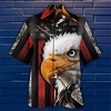 Chemise Homme Aigle Col rabattu 3D Bouton bas Manches Courtes Plein Air Décontractée du"idien Standard Mélange de Coton Décontractée Mode Confortable miniinthebox