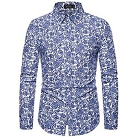 Chemise Homme Autres imprimés Floral Rayé Géométrie Normal Col rabattu Boutonné Sous Patte Imprimer Manches Longues Plein Air du"idien Vacances Standard Polyester Mode Vêtement de rue Frais / Eté miniinthebox