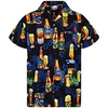 Chemise Homme Bière Col rabattu 3D Bouton bas Manches Courtes Plein Air Décontractée du"idien Standard Mélange de Coton Décontractée Mode Confortable miniinthebox