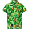 Chemise Homme Bière Col rabattu 3D Bouton bas Manches Courtes Plein Air Décontractée du"idien Standard Mélange de Coton Décontractée Mode Confortable miniinthebox