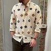 Chemise Homme Cercle Col rabattu Bouton bas Manches Longues Plein Air Décontractée du"idien Standard Mélange de Coton Décontractée Mode Confortable miniinthebox