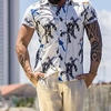 Chemise Homme Cocotier Col rabattu Bouton bas Manches Courtes Plein Air Décontractée du"idien Standard Mélange de Coton Décontractée Mode Confortable miniinthebox
