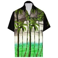 Chemise Homme Cocotier Col rabattu Bouton bas Manches Courtes Plein Air Décontractée du"idien Standard Mélange de Coton Décontractée Mode Confortable miniinthebox