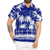 Chemise Homme Cocotier Col rabattu Bouton bas Manches Courtes Plein Air Décontractée du"idien Standard Mélange de Coton Décontractée Mode Confortable miniinthebox