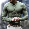 Chemise Homme Couleur Pleine Col rabattu Bouton bas Manches Longues Plein Air Décontractée du"idien Standard 100% Coton Décontractée Mode Respirable miniinthebox