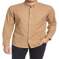 Chemise Homme Couleur Pleine Col rabattu Bouton bas Manches Longues Plein Air Décontractée du"idien Standard 100% Coton Décontractée Mode Respirable miniinthebox