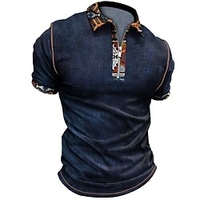 Chemise Homme Couleur Pleine Col rabattu Fermeture éclair Manches Courtes Plein Air Décontractée du"idien Standard 100% Coton Décontractée Mode Respirable miniinthebox