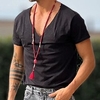 Chemise Homme Couleur unie Col en V Manches Courtes Plein Air Décontractée du"idien Standard Mélange de Coton Décontractée Mode Confortable miniinthebox