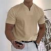 Chemise Homme Couleur unie Col en V Manches courtes Plein Air Décontractée Vacances Standard Polyester Décontractée Classique Respirable / Eté miniinthebox