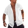 Chemise Homme Couleur unie Col rabattu Bouton bas Manches Courtes Plein Air Décontractée du"idien Standard Mélange de Coton Décontractée Mode Confortable miniinthebox