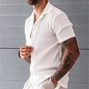 Chemise Homme Couleur unie Col rabattu Bouton bas Manches Courtes Plein Air Décontractée du"idien Standard Tissu semblable au lin Mélange de Coton Décontractée Mode Respirable miniinthebox
