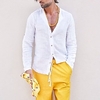 Chemise Homme Couleur unie Col rabattu Bouton bas Manches Longues Plein Air Décontractée du"idien Standard Mélange de Coton Décontractée Mode Confortable miniinthebox