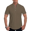 Chemise Homme Couleur unie Mao Bouton bas Manches courtes Plein Air Décontractée Vacances Standard Polyester Décontractée Classique Respirable / Eté miniinthebox