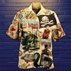 Chemise Homme Crânes Col rabattu 3D Bouton bas Manches Courtes Plein Air Décontractée du"idien Standard Mélange de Coton Décontractée Mode Confortable miniinthebox