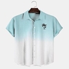 Chemise Homme Dégradé Col rabattu Bouton bas Manches Courtes Plein Air Décontractée du"idien Standard 100% Coton Décontractée Mode Respirable miniinthebox