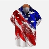 Chemise Homme Drapeau National Col rabattu 3D Bouton bas Manches Courtes Plein Air Décontractée du"idien Standard Mélange de Coton Décontractée Mode Confortable miniinthebox