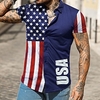 Chemise Homme Drapeau National Col rabattu 3D Bouton bas Manches Courtes Plein Air Décontractée du"idien Standard Mélange de Coton Décontractée Mode Confortable miniinthebox