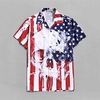 Chemise Homme Drapeau National Col rabattu 3D Bouton bas Manches Courtes Plein Air Décontractée du"idien Standard Mélange de Coton Décontractée Mode Confortable miniinthebox