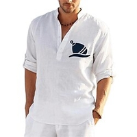 Chemise Homme Estampage à chaud Bande dessinée Graphic Col Bouton bas Imprimer Manches Longues Plein Air Décontractée Vacances Standard Polyester Design Décontractée Mode / Eté miniinthebox