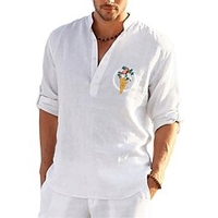 Chemise Homme Estampage à chaud Floral Graphic Col Bouton bas Imprimer Manches Longues Plein Air Décontractée Vacances Standard Polyester Décontractée Mode Designer miniinthebox
